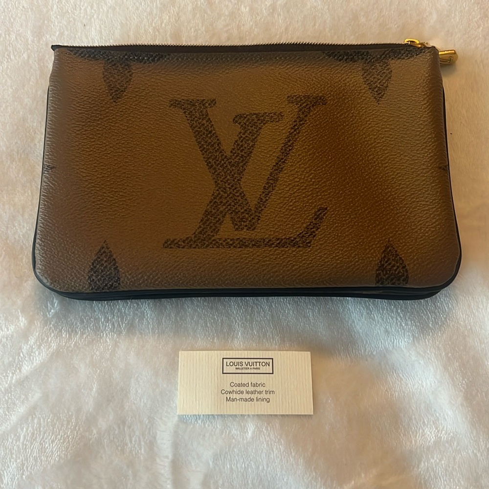 Louis Vuitton double zip pochette reverse monogram